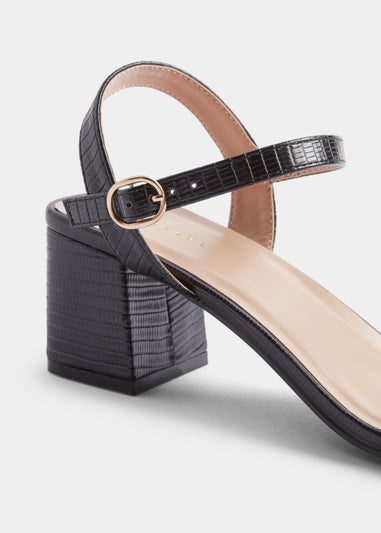 Black Low Block Heels