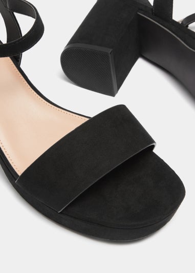 Black Platform Block Heels
