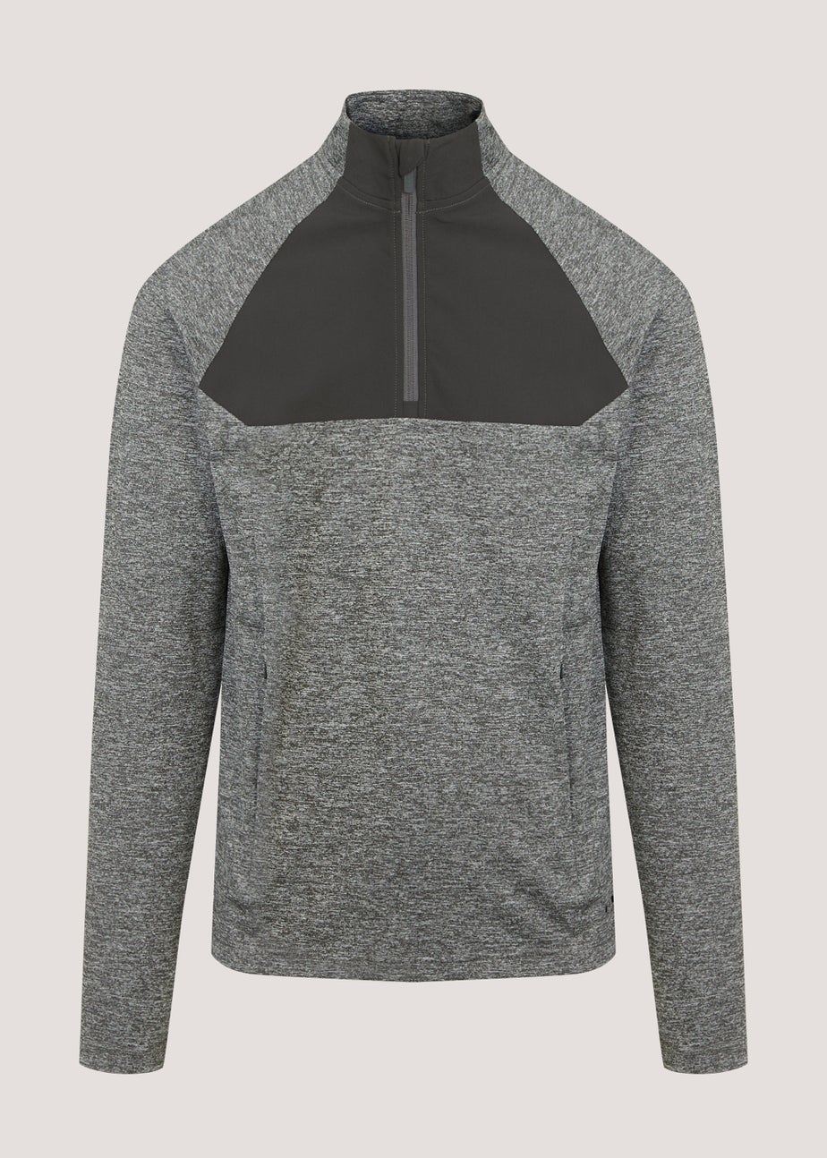 Souluxe Grey Grindle Woven 1/2 Zip Jacket