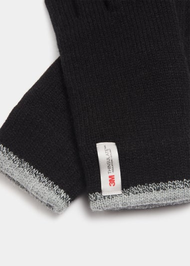Black Stripe Thinsulate Gloves