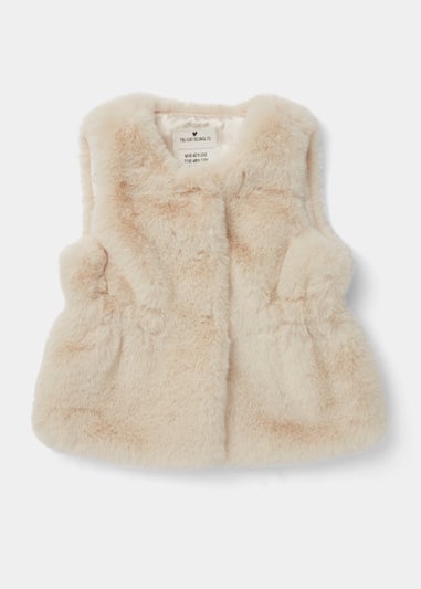 Girls Cream Faux Fur Gilet (9mths-6yrs)