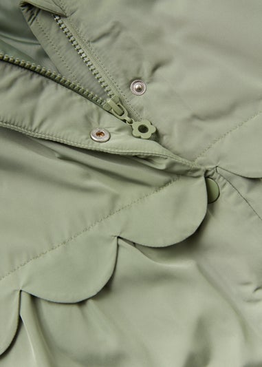 Girls Khaki Scallop Parka Coat (9mths-6yrs)