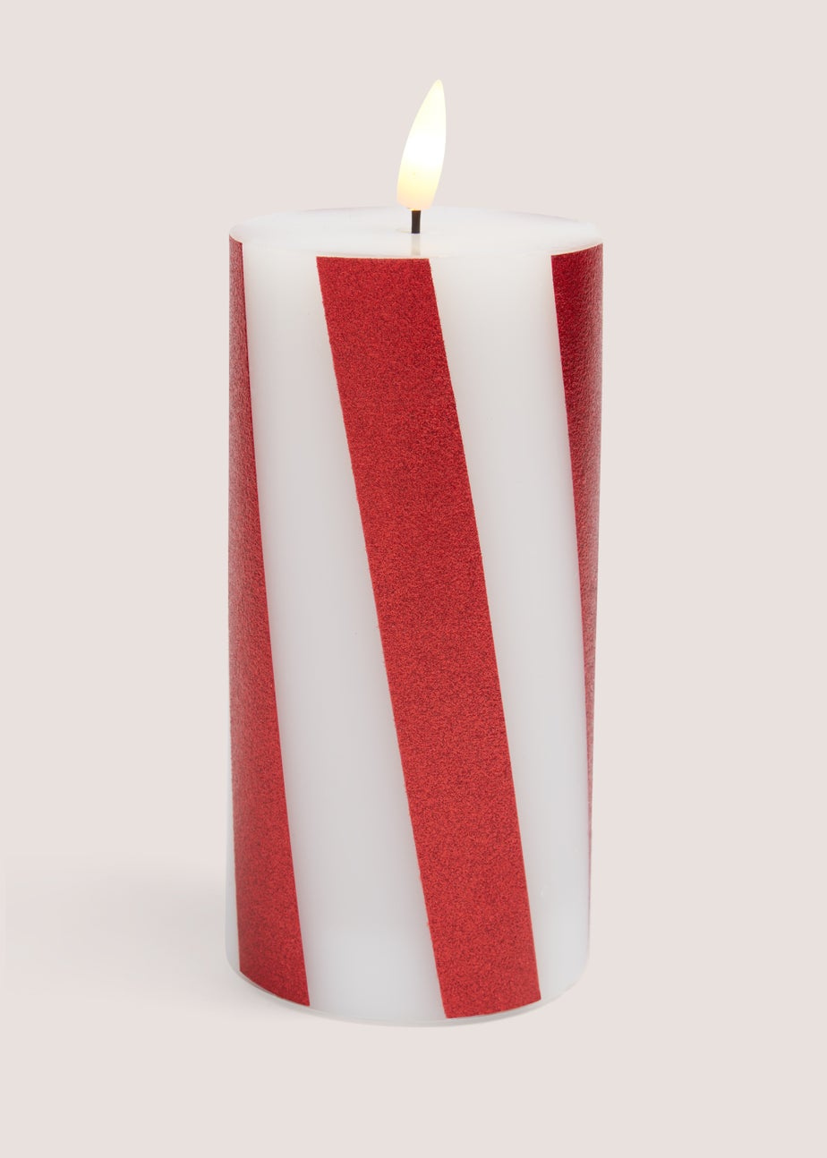 Candy Cane LED Candle (15cm)