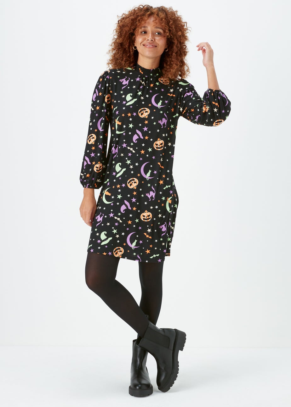 Black Stars & Cats Super Soft Mini Dress