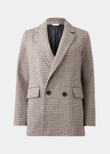 Papaya Petite Brown Check Blazer