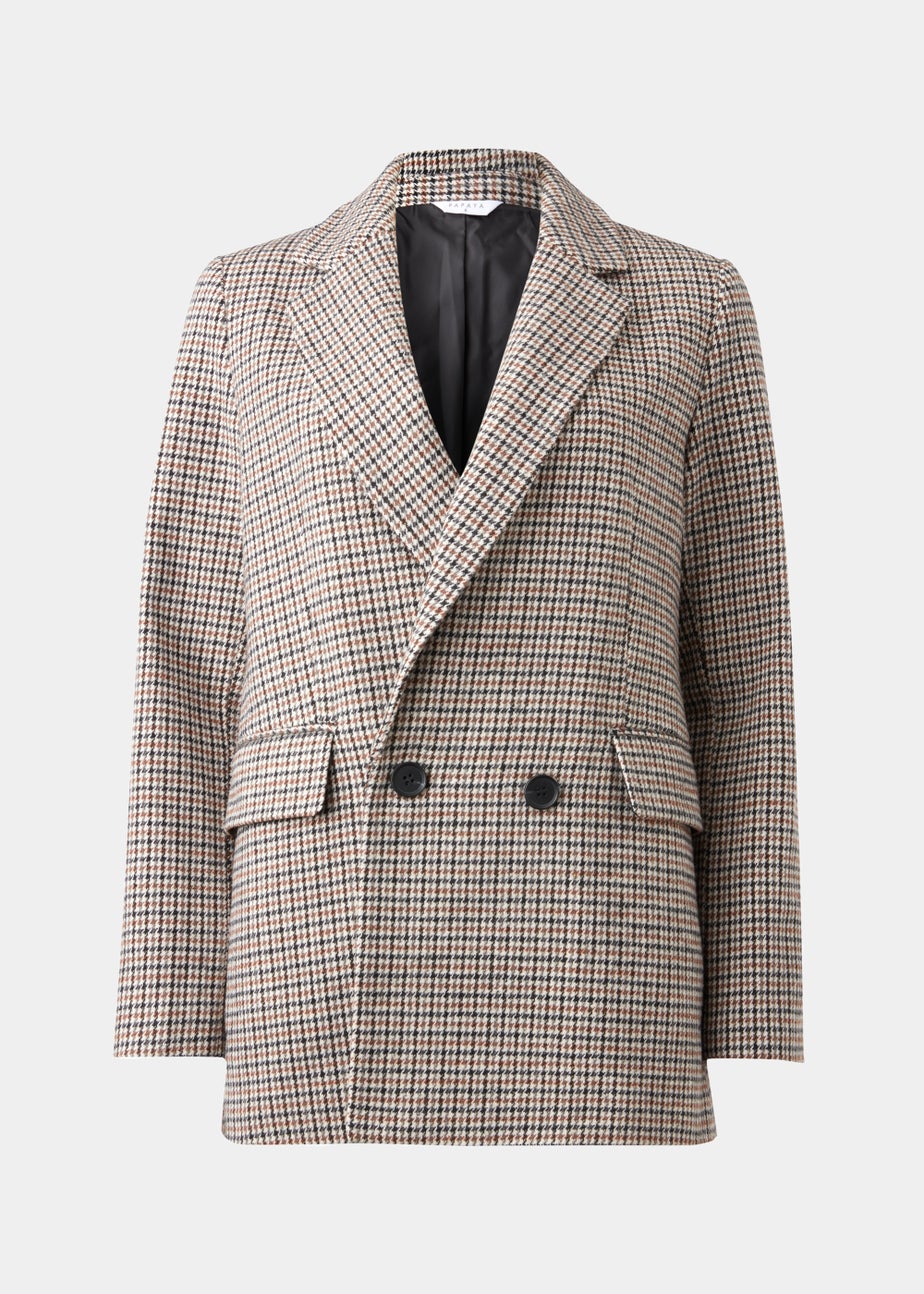 Papaya Petite Brown Check Blazer