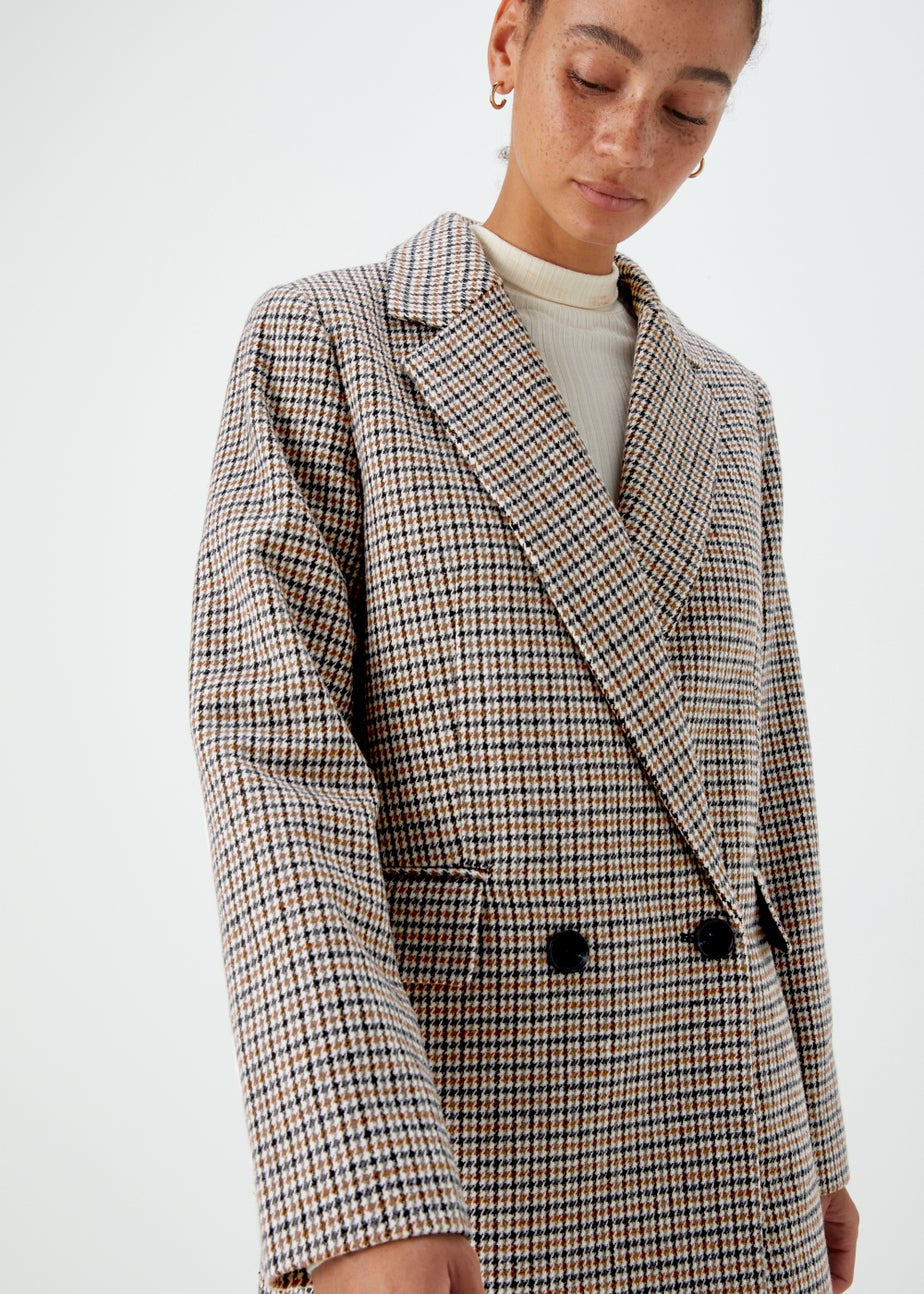 Papaya Petite Brown Check Blazer