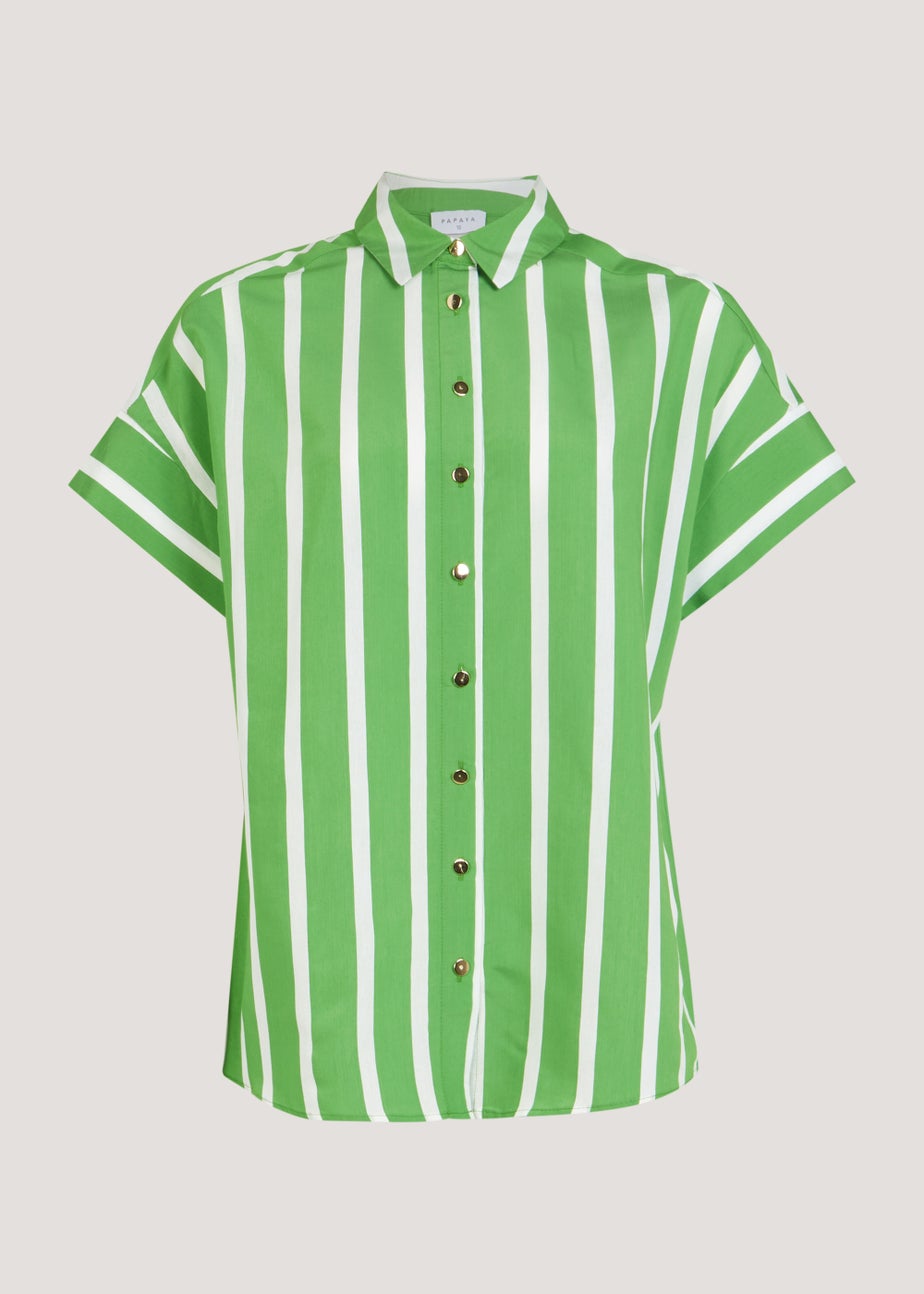 Green Stripe Short Sleeve Shirt
