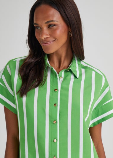 Green Stripe Short Sleeve Shirt