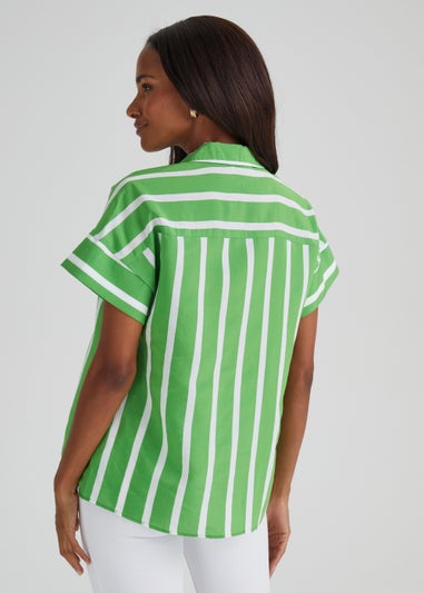 Green Stripe Short Sleeve Shirt