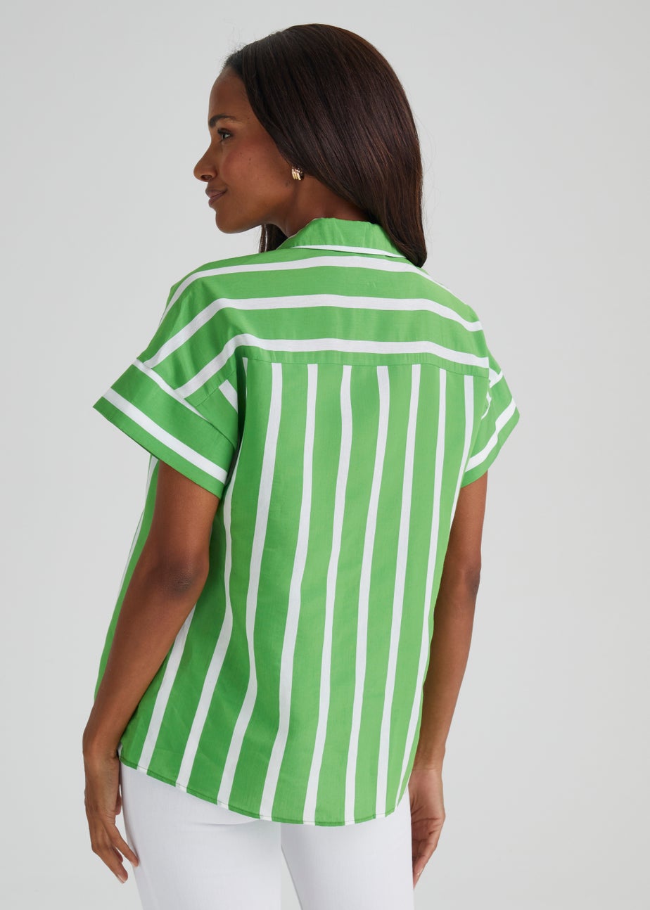 Green Stripe Short Sleeve Shirt