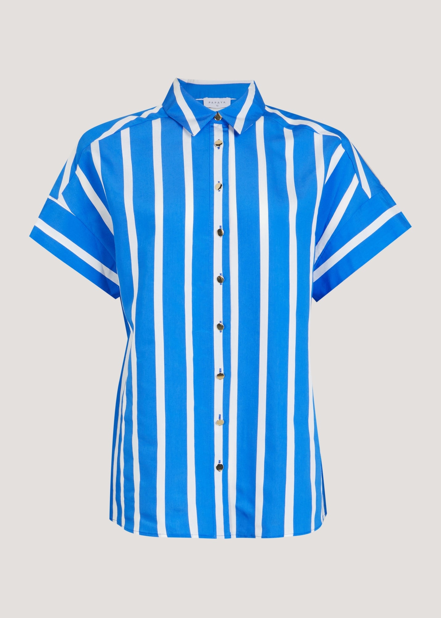 Blue Stripe Short Sleeve Shirt - Matalan