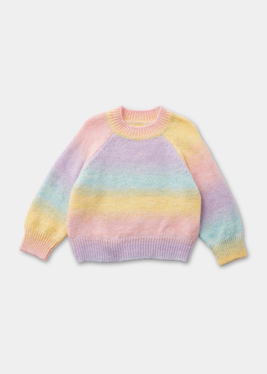 Girls Multicoloured Rainbow Ombre Knitted Jumper (9mths-6yrs