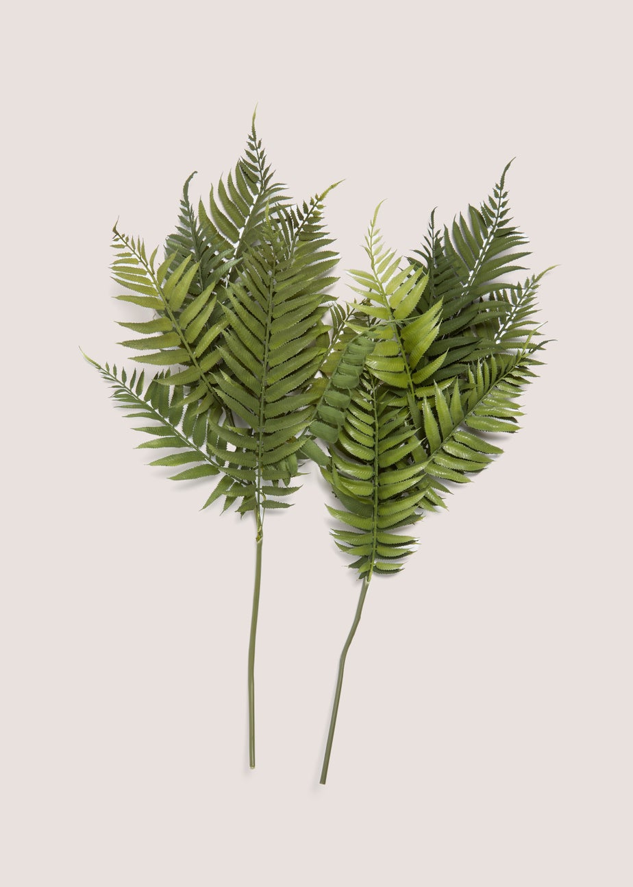 2 Pack Green Fern Single Stems (85cm)