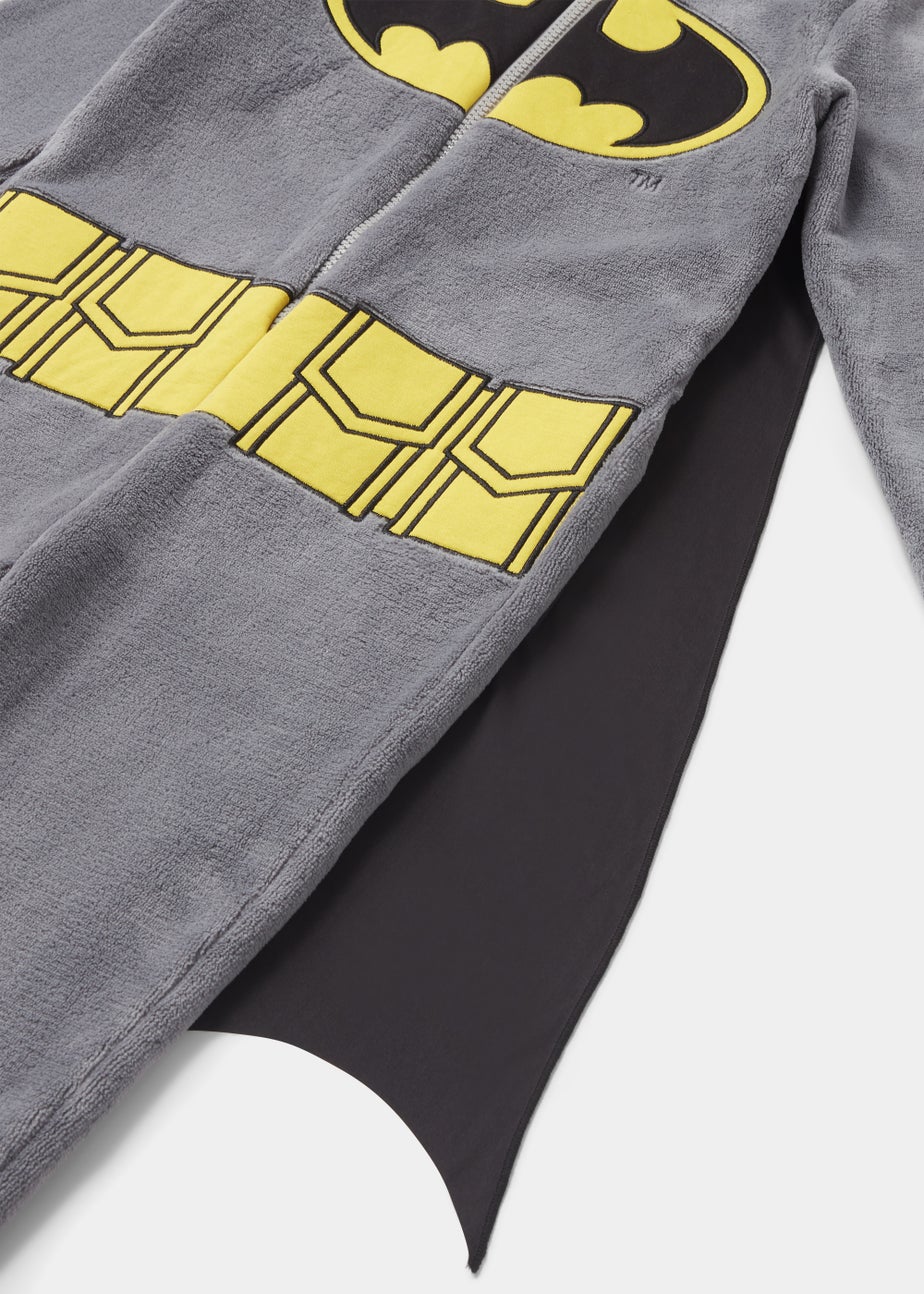 Kids Black DC Batman Fleece Onesie (3-9yrs)