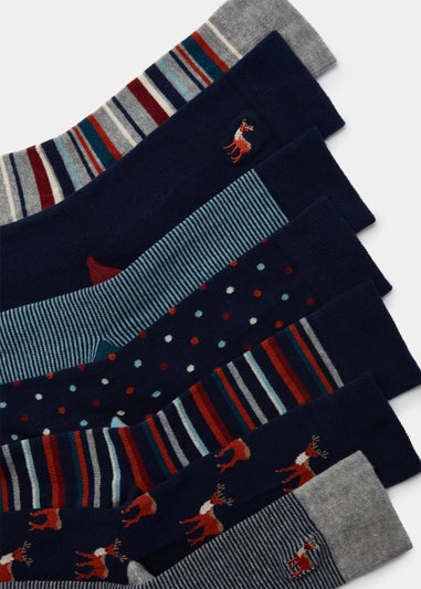 7 Pack Multicoloured Stag Print
