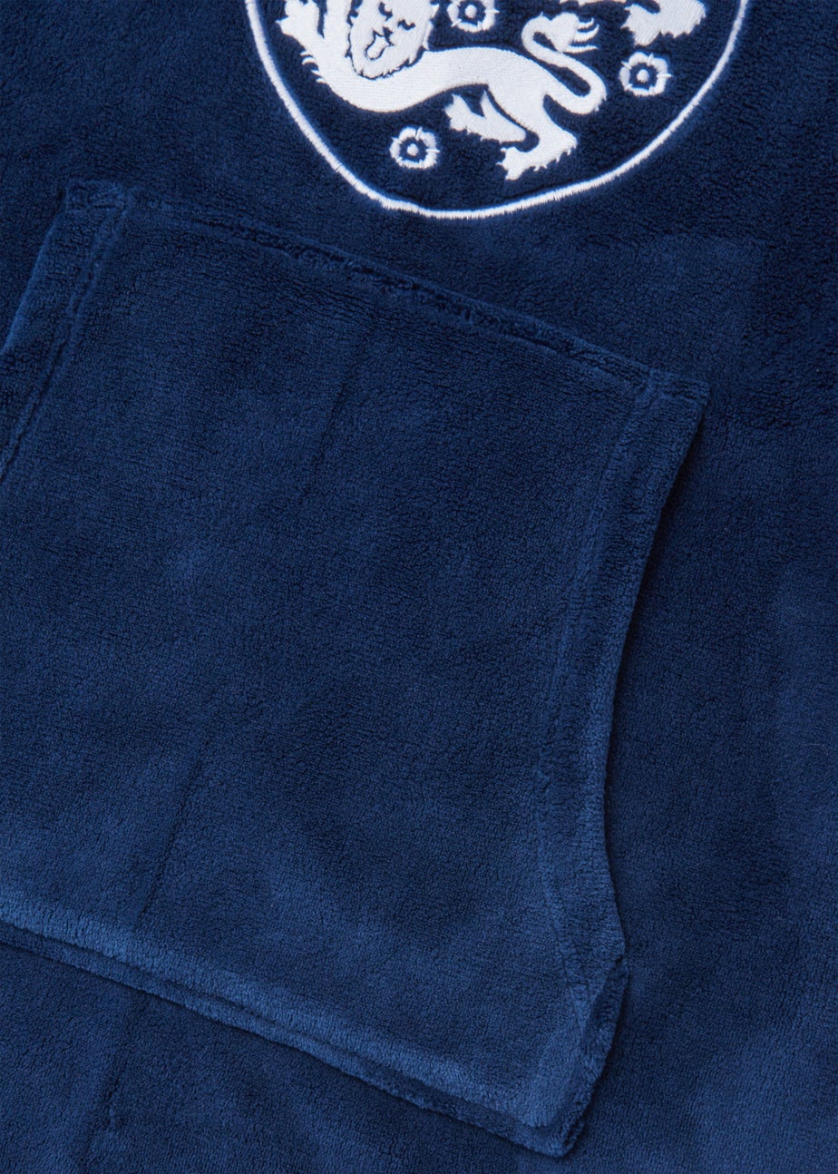 Kids Blue England Football Snuggle Hoodie