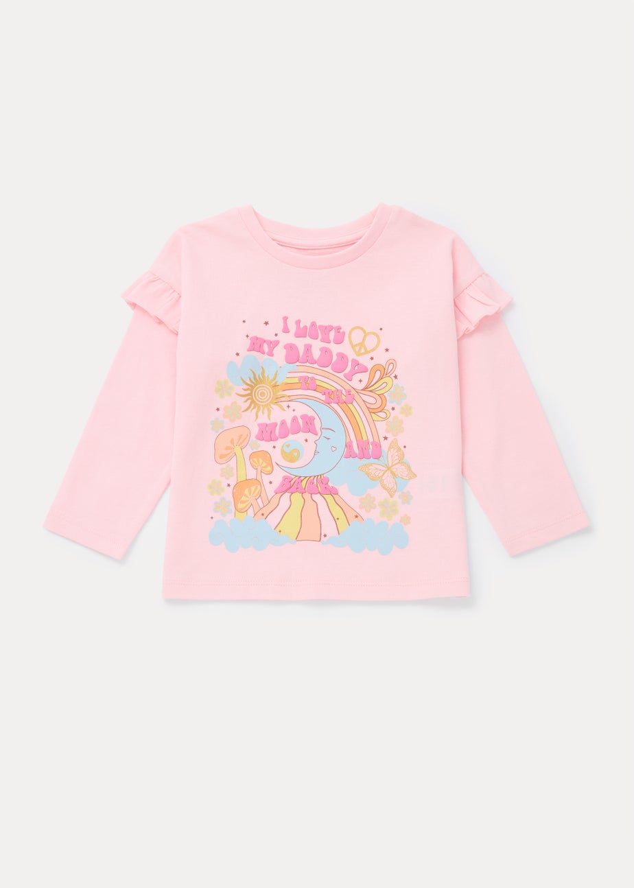 Girls Pink Daddy Long Sleeve T-Shirt (9mths-6yrs)