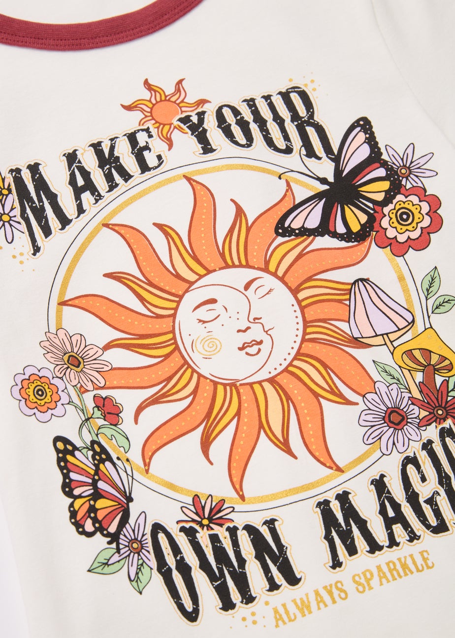 Girls Cream Ringer T-Shirt (7-15yrs)