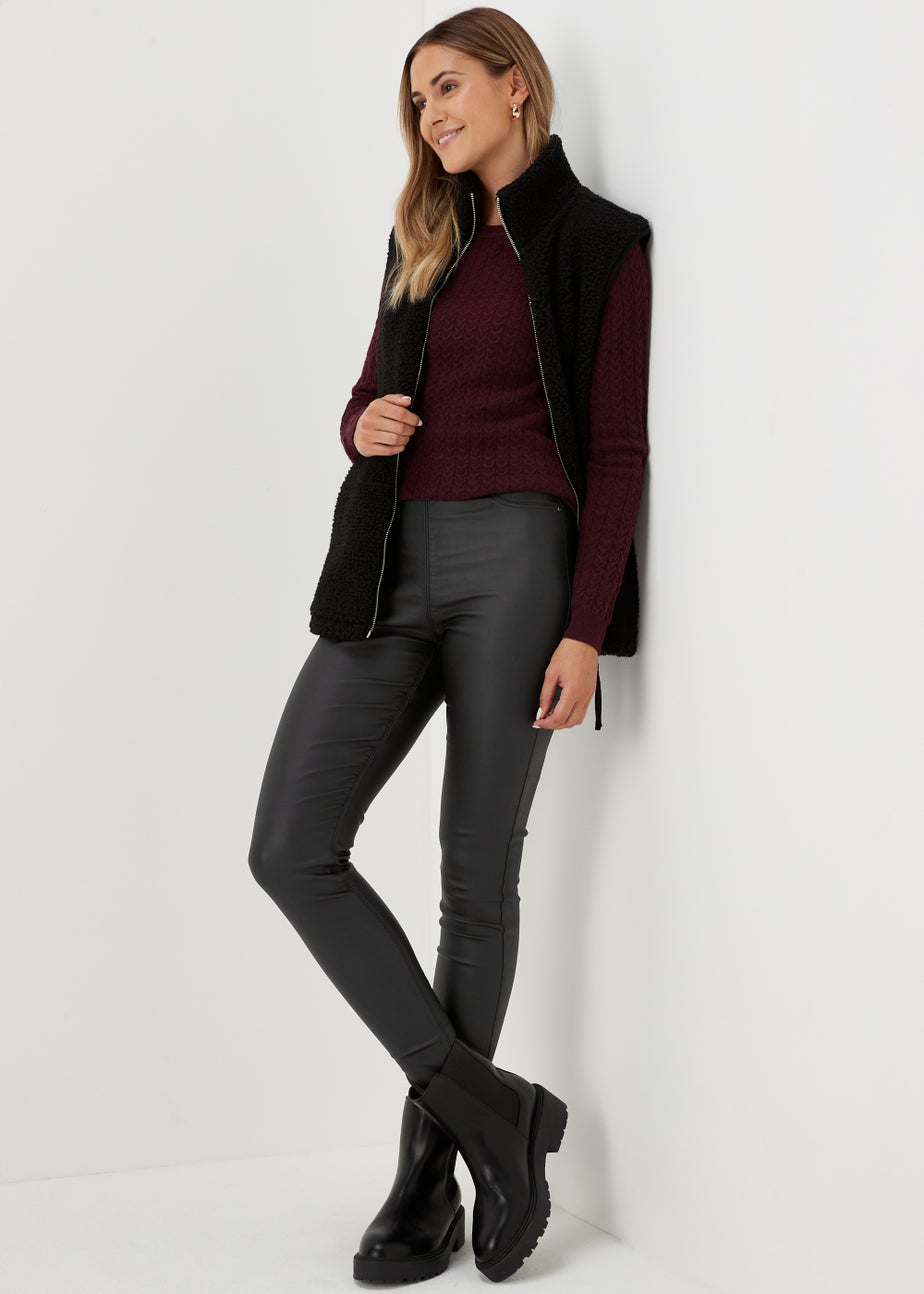 Papaya Petite Rosie Black Coated Jeggings