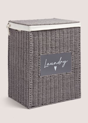 Grey Heart Laundry Basket