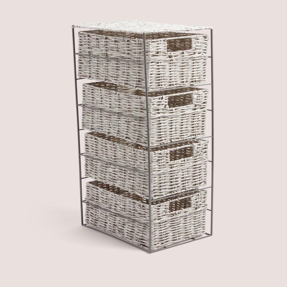 Grey Woven Plastic Drawers