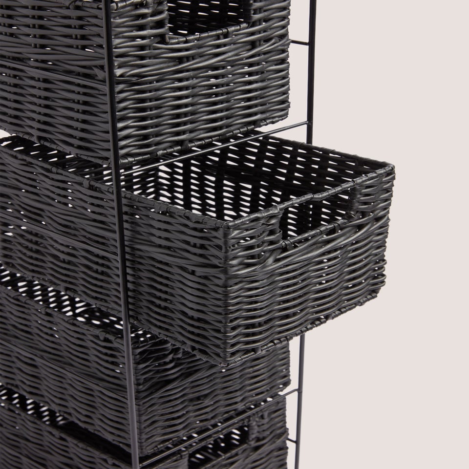 Black Woven Plastic Drawers