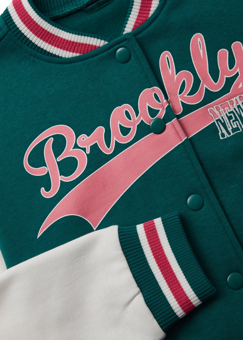 Girls Green Varsity Jacket (4-13yrs)