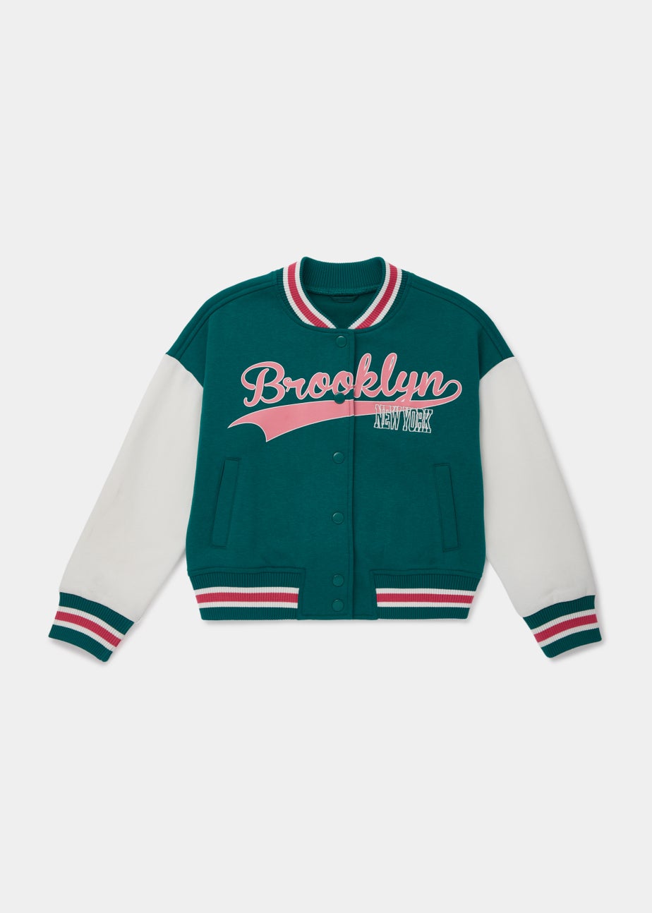 Girls Green Varsity Jacket (4-13yrs)