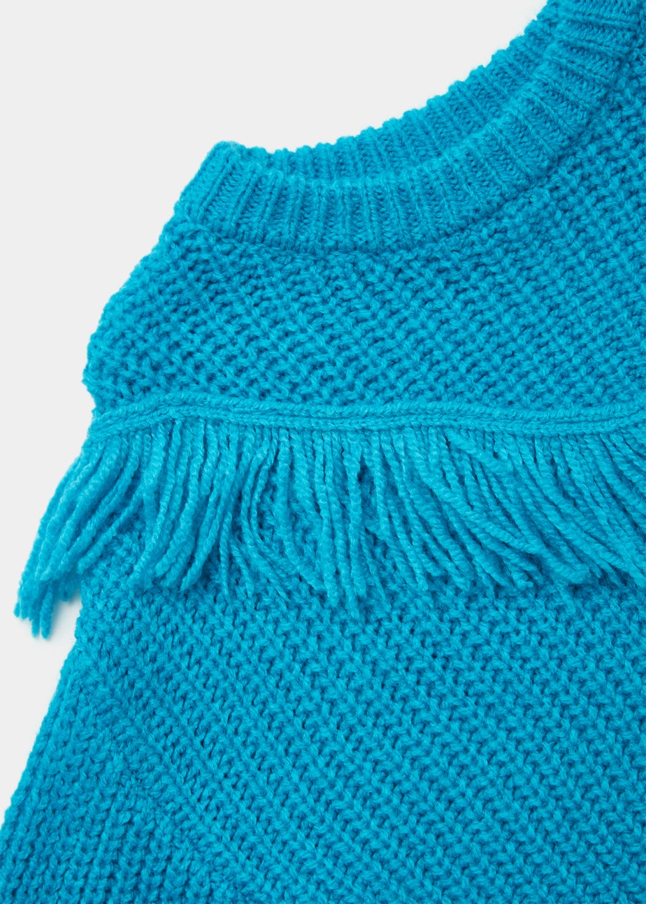 Girls Blue Fringe Jumper (4-13yrs)