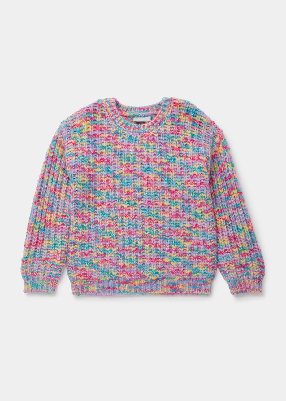 Girls Multicoloured Twisted Yarn Jumper (4-13yrs)