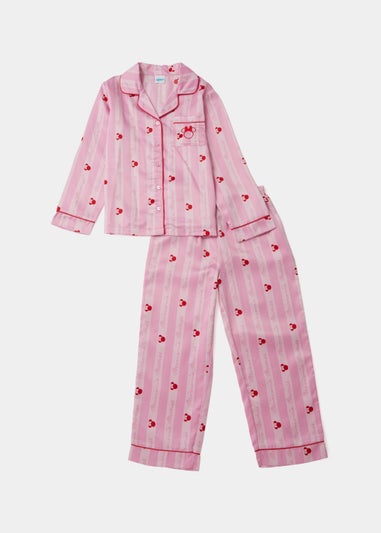 Kids Pink Disney Minnie Mouse Satin Pyjama Set (3-13yrs)