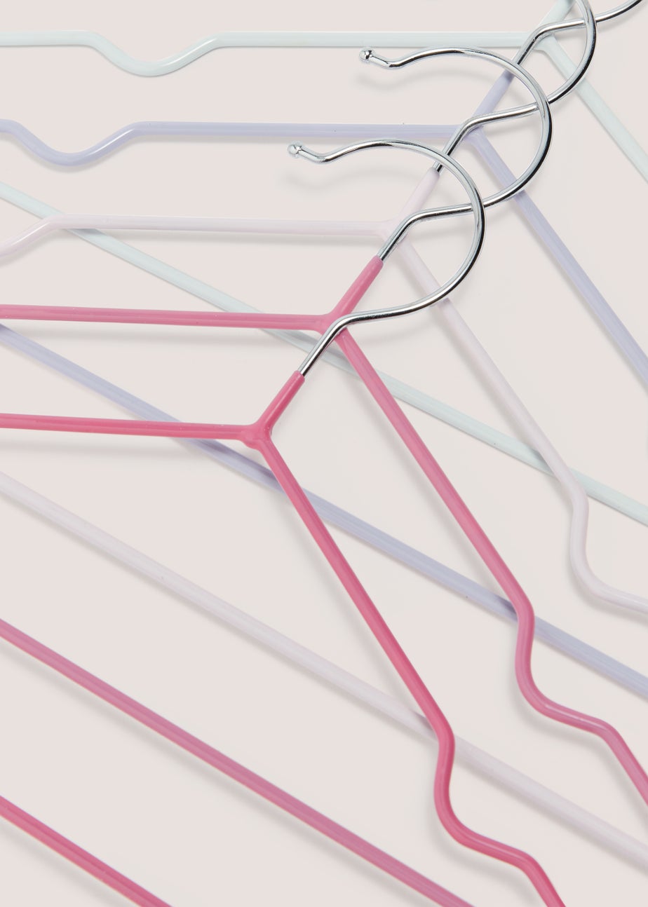 Kids 5 Pack Pink Wire Hangers (39.5cm x 18cm x 5cm)