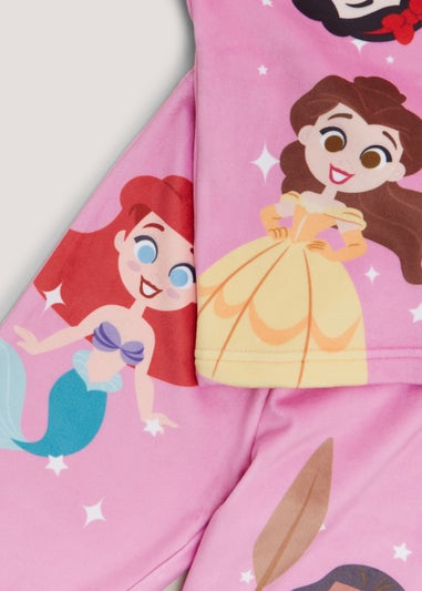 Kids Pink Disney Princess Print Velour Pyjama Set (9mths-7yrs)