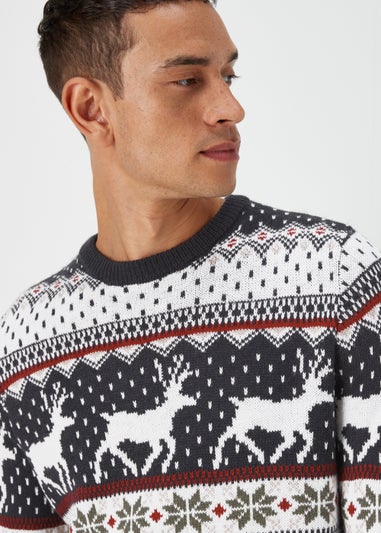 Navy Christmas Fair Isle Jumper