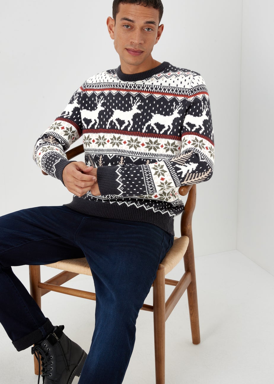 Navy Christmas Fair Isle Jumper