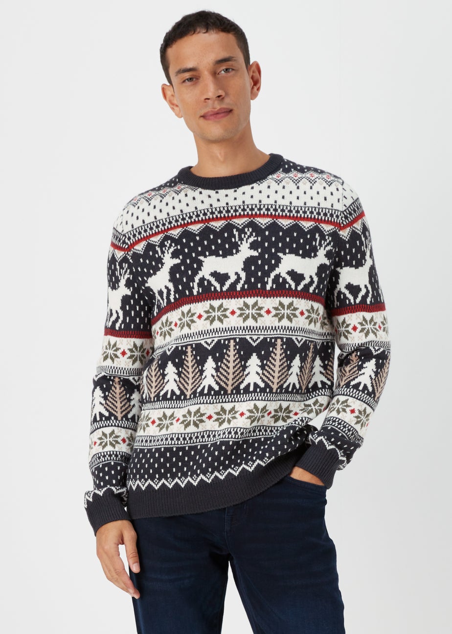 Navy Christmas Fair Isle Jumper