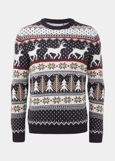 Navy Christmas Fair Isle Jumper