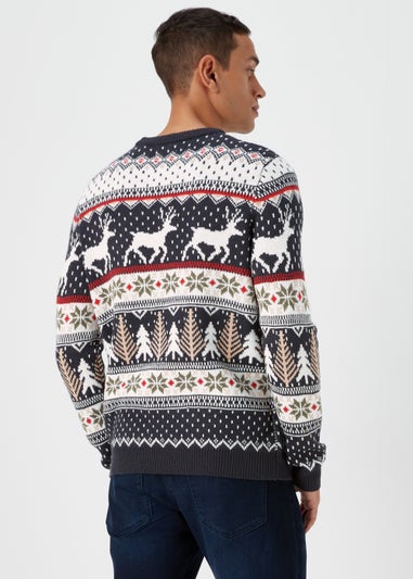 Navy Christmas Fair Isle Jumper