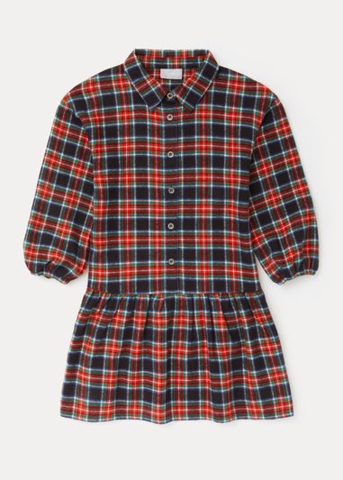 Girls Red Check Shirt Dress (4-13yrs)