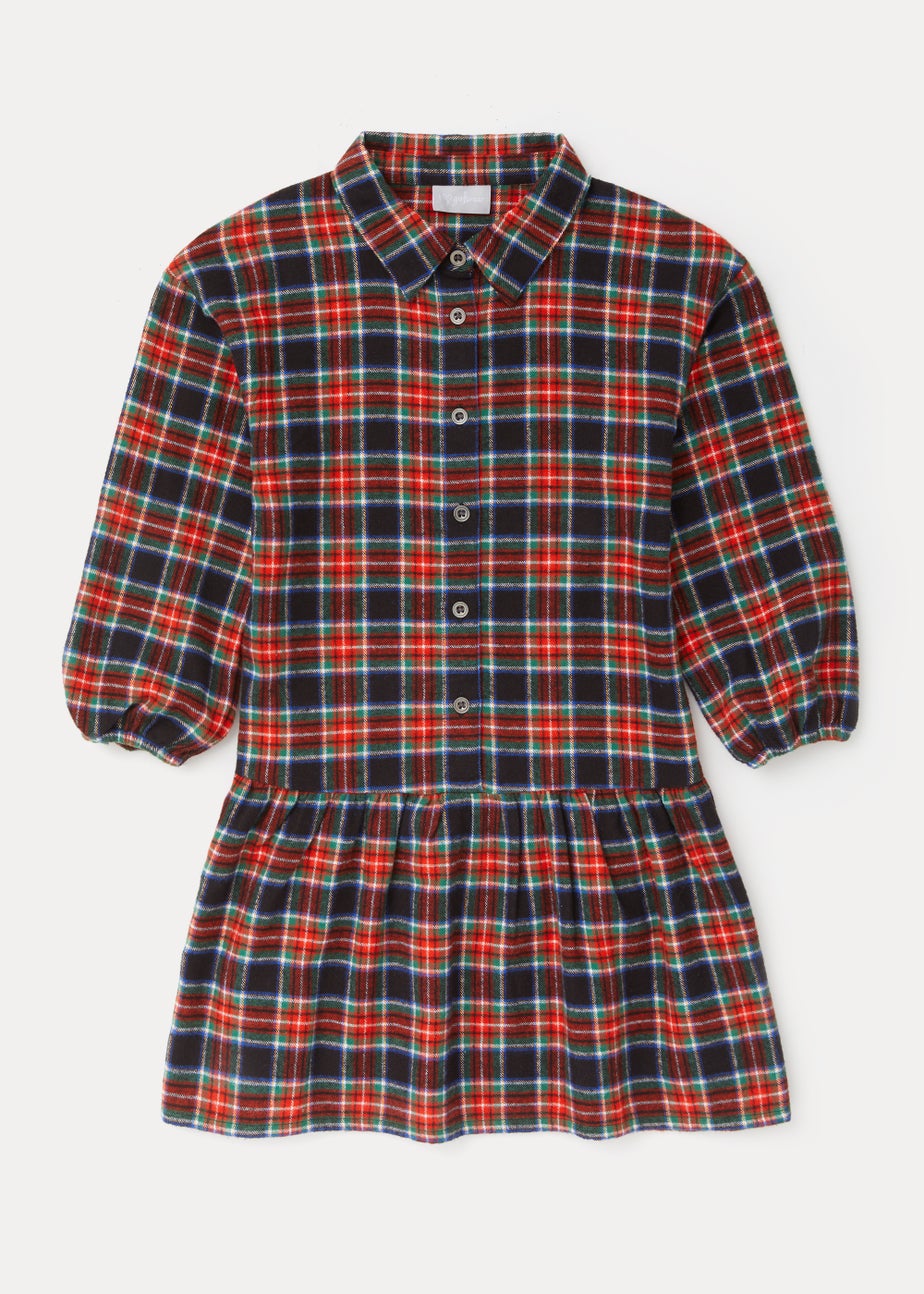 Girls Red Check Shirt Dress (4-13yrs)