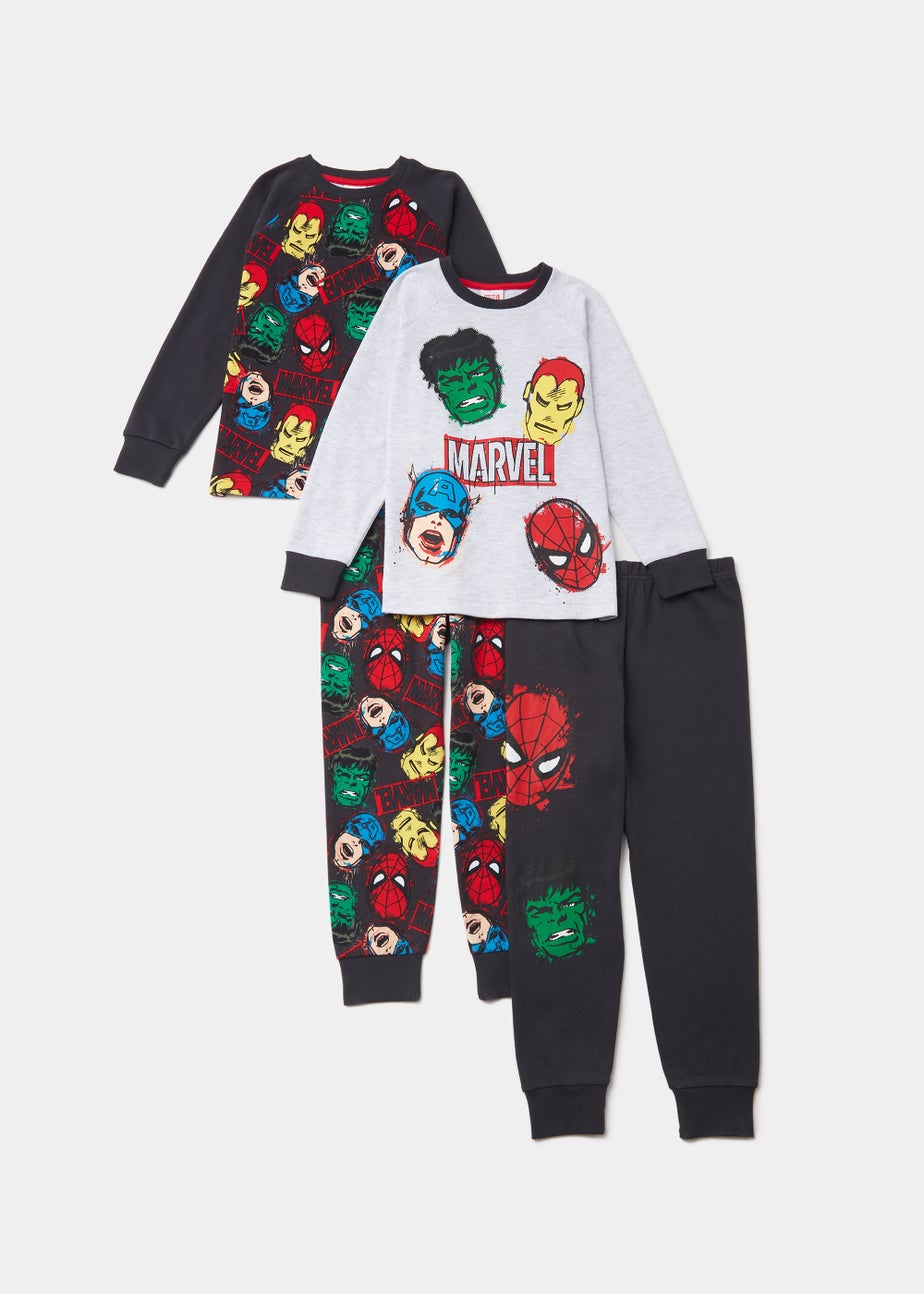 Kids 2 Pack Marvel Graffiti Head Pyjama Sets (3-12yrs)