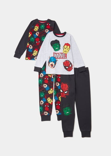 Kids 2 Pack Marvel Graffiti Head Pyjama Sets (3-12yrs)