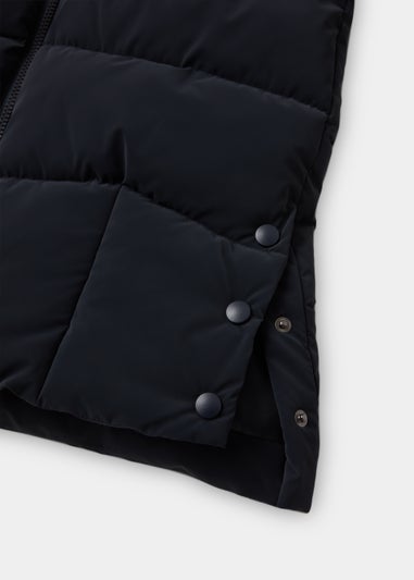 Girls Navy Longline Coat (4-13yrs)