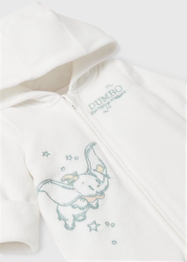 Baby White Dumbo Print Pram Suit (Newborn-18mths)