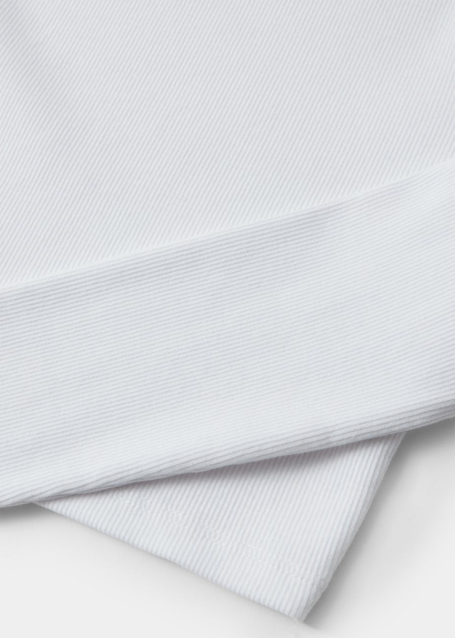 Girls White Ribbed Top (4-15yrs)