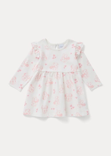 Baby Cream Minnie Mouse Print Dress (Newborn-12mths)