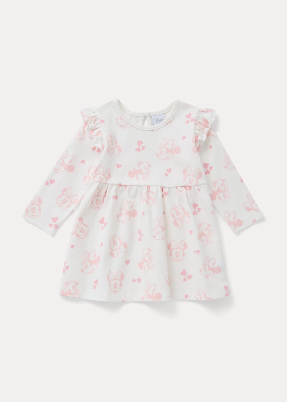 Baby Cream Minnie Mouse Print Dress (Newborn-12mths)