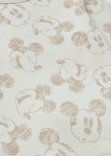 Baby Tan Mickey Mouse Ribbed Sweatshirt & Joggers Set (Newborn-12mths)