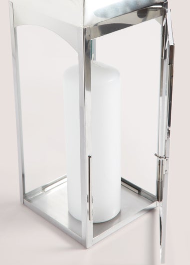 Large Silver Lantern (13cm x 12cm x 53cm)